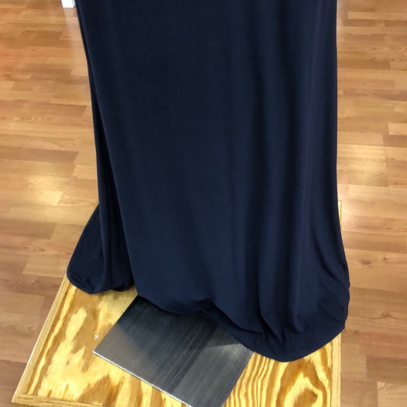 Navy prom dress with rhinestones - Picture 3 of 8